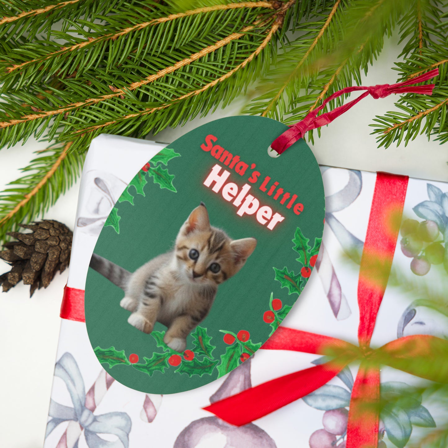 "Santas Little Helper" - Personalized Christmas Ornament.